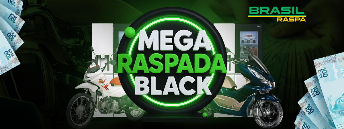 MEGA RASPADA BLACK 🖤💰 - R$10,00 - PRÊMIOS DE ATÉ R$20.000,00